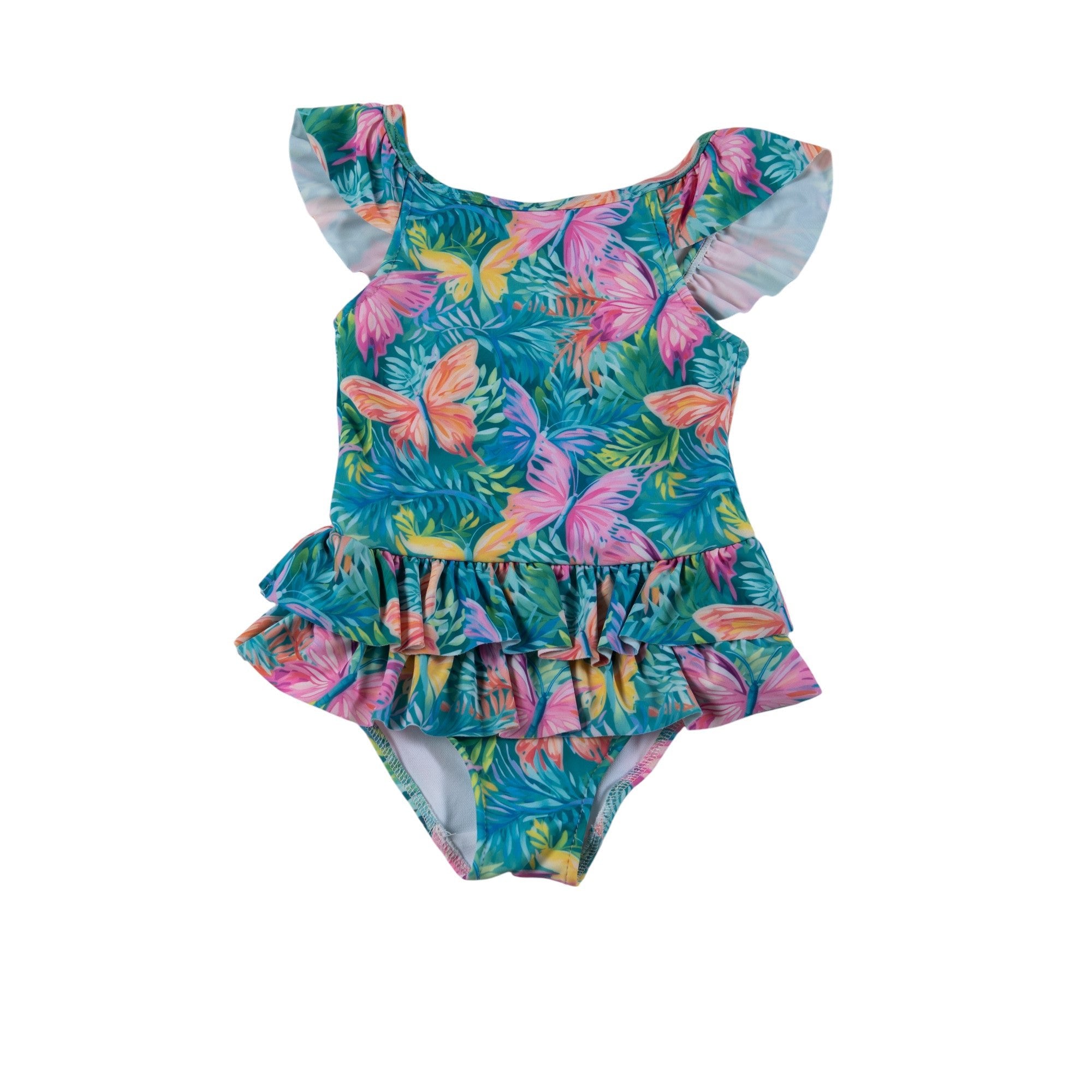 DAGA SS25 - Girl's Pink Paradise Print Swimsuit - Mariposa Children's Boutique