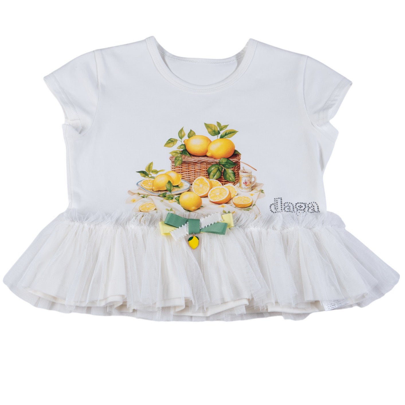DAGA SS25 - Girl's Sunny Lemons T-shirt with Matching Skorts - Mariposa Children's Boutique