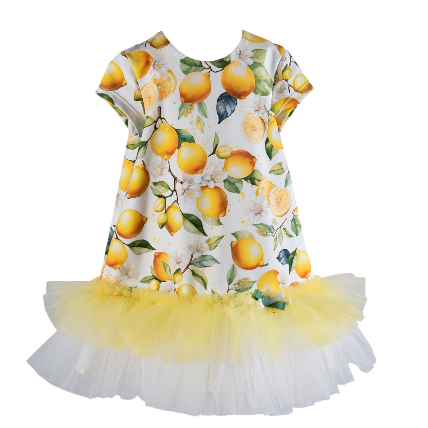 DAGA SS25 - Girls Sunny Lemons Tulle Hem Dress - Mariposa Children's Boutique