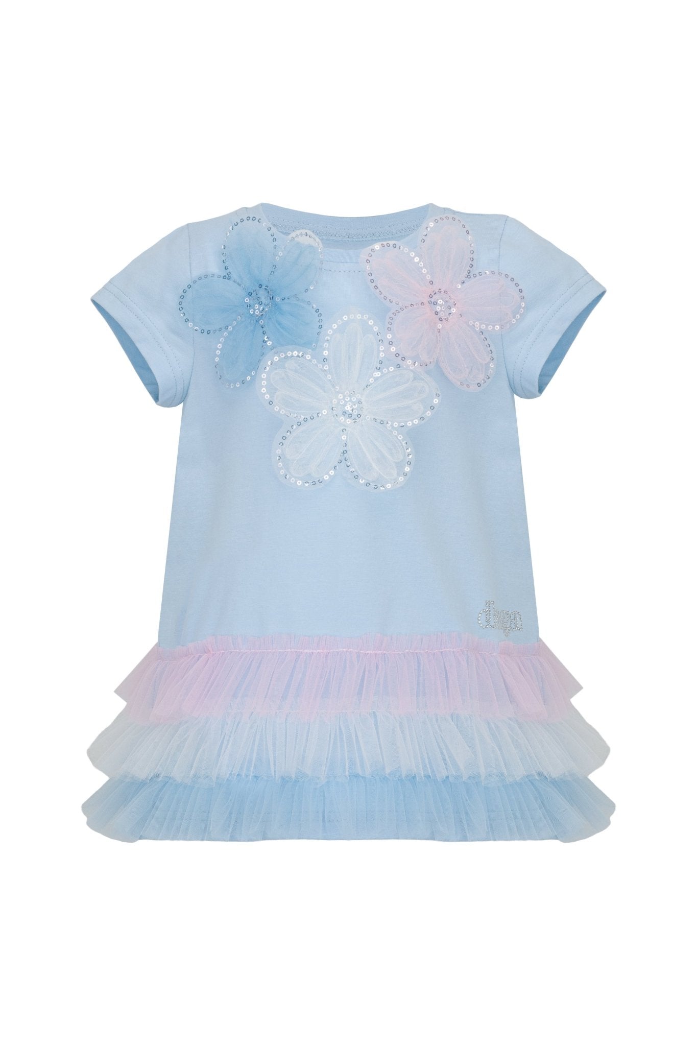 DAGA SS26 PRE - ORDER - Girls Ceremony Blue & Pink Floral & Tulle Leggings Set