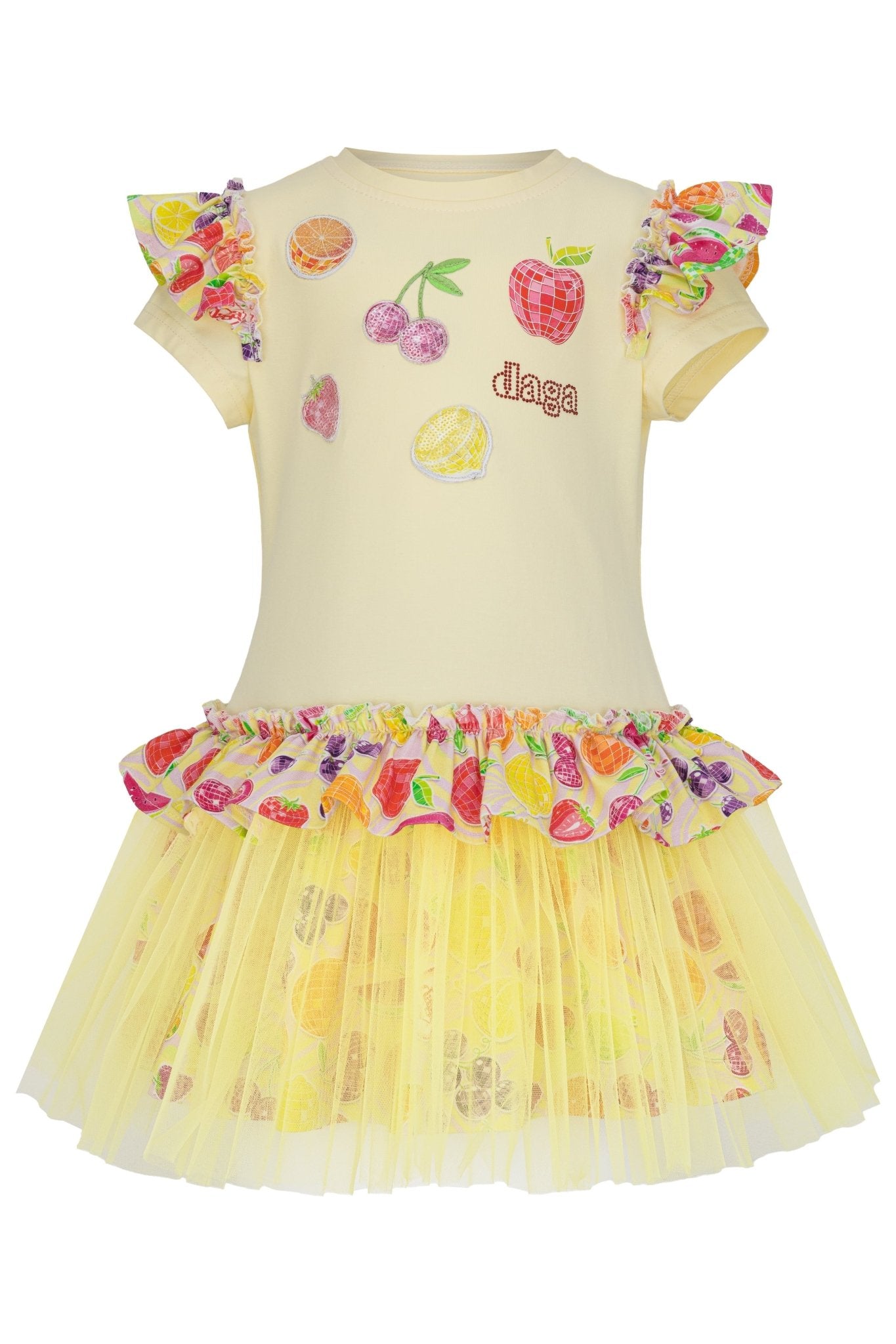 DAGA SS26 Tutti Frutti PRE - ORDER - Girls Lemon & Multicolour Dress