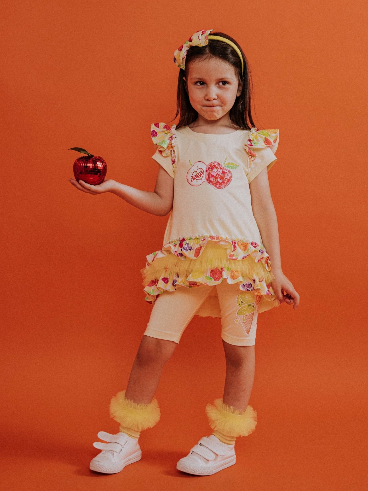 DAGA SS26 Tutti Frutti PRE - ORDER - Girls Lemon & Multicolour Leggings Set