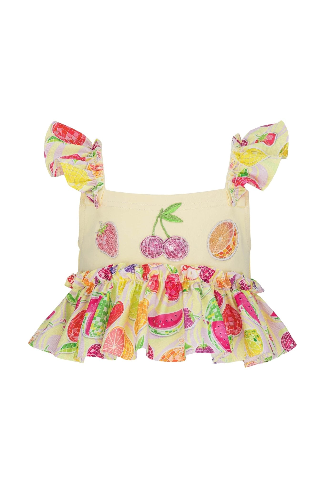 DAGA SS26 Tutti Frutti PRE - ORDER - Girls Lemon & Multicolour Skirt & Top Set