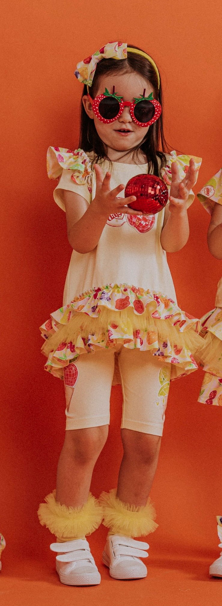 DAGA SS26 Tutti Frutti PRE - ORDER - Girls Yellow Tulle Ankle Socks