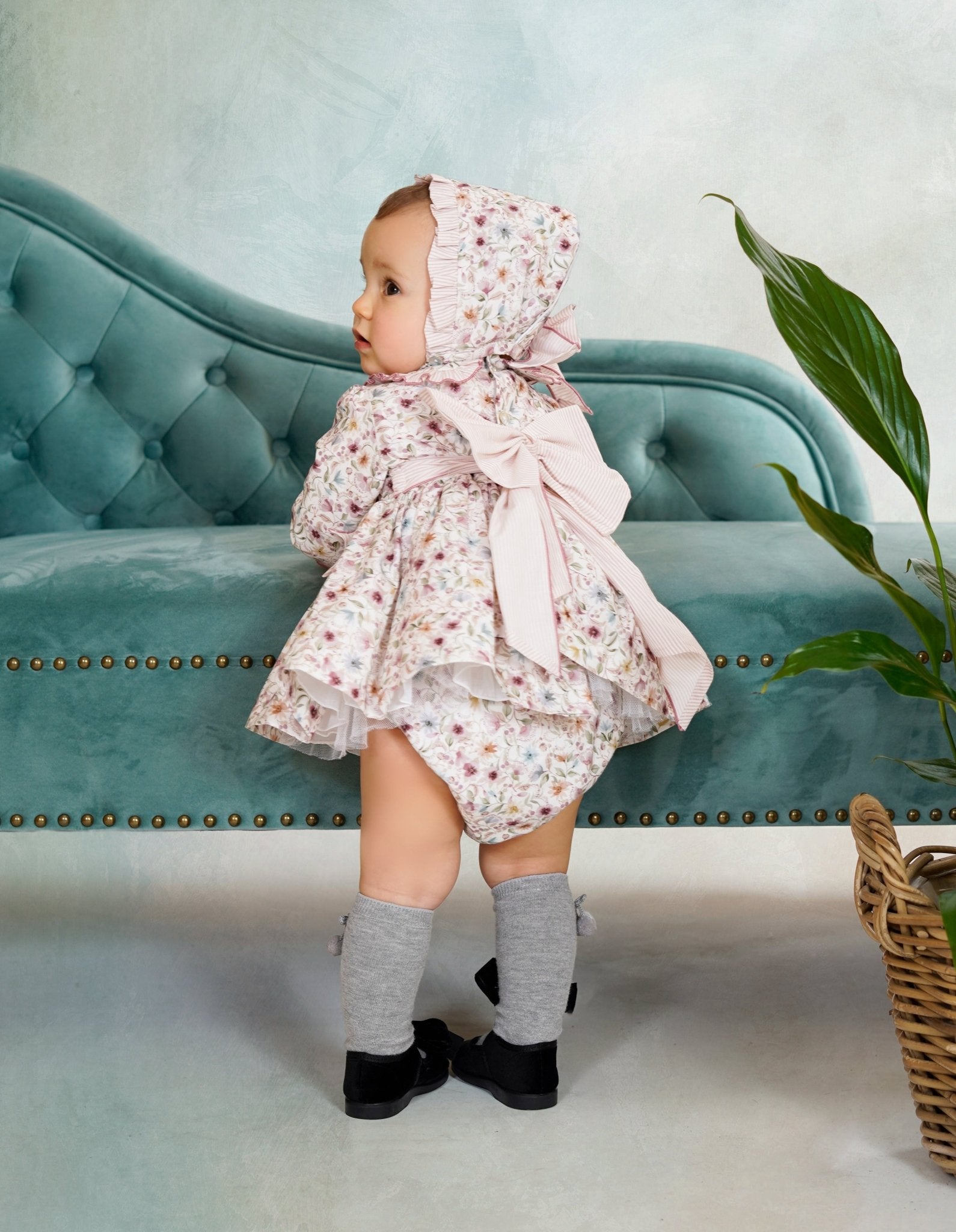 DBB aw25 Baby dress with bonnet