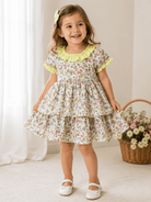 DBB Collection Girls Lime & Multicolour Dress | SS26
