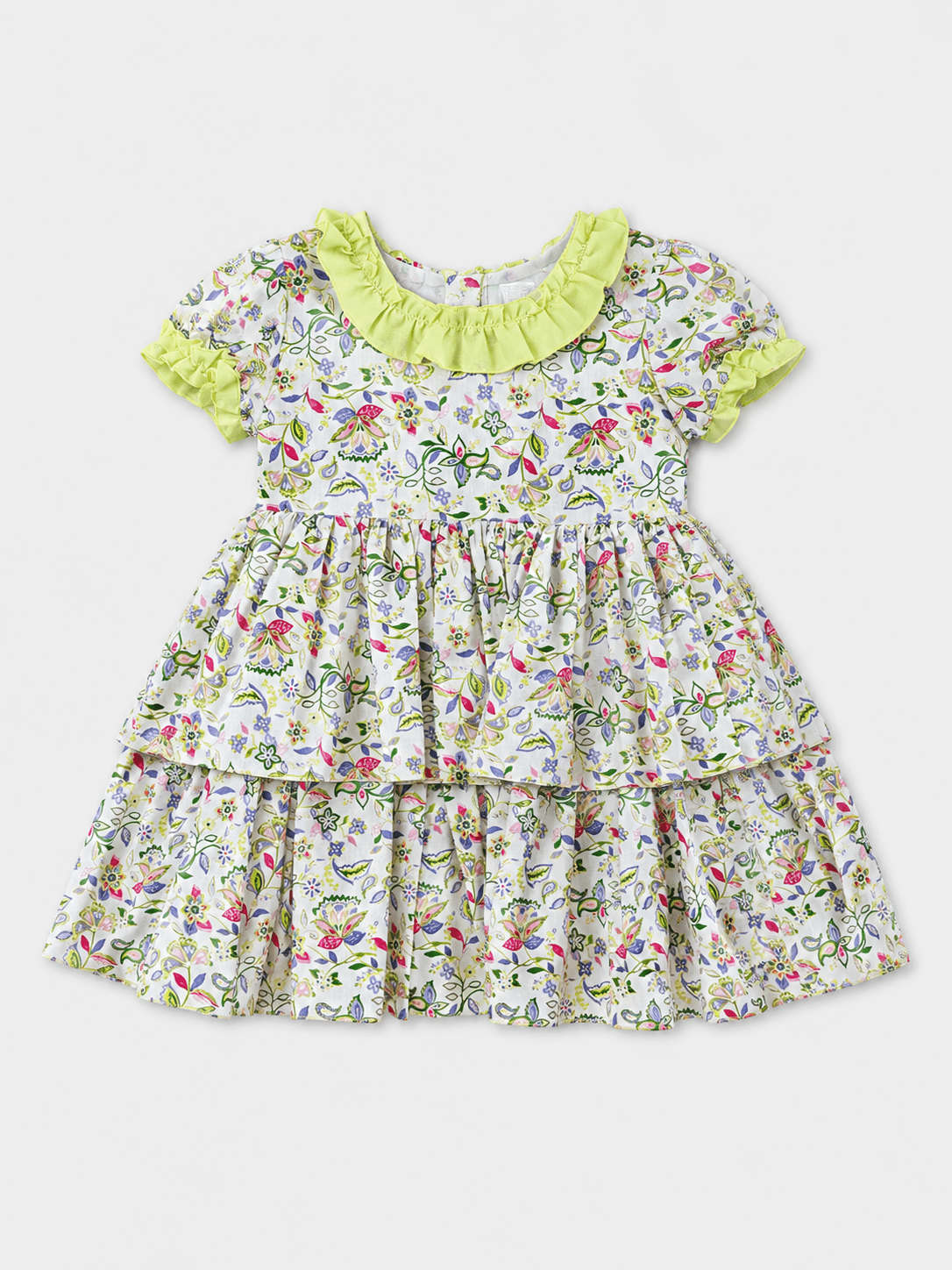 DBB Collection Girls Lime & Multicolour Dress | SS26
