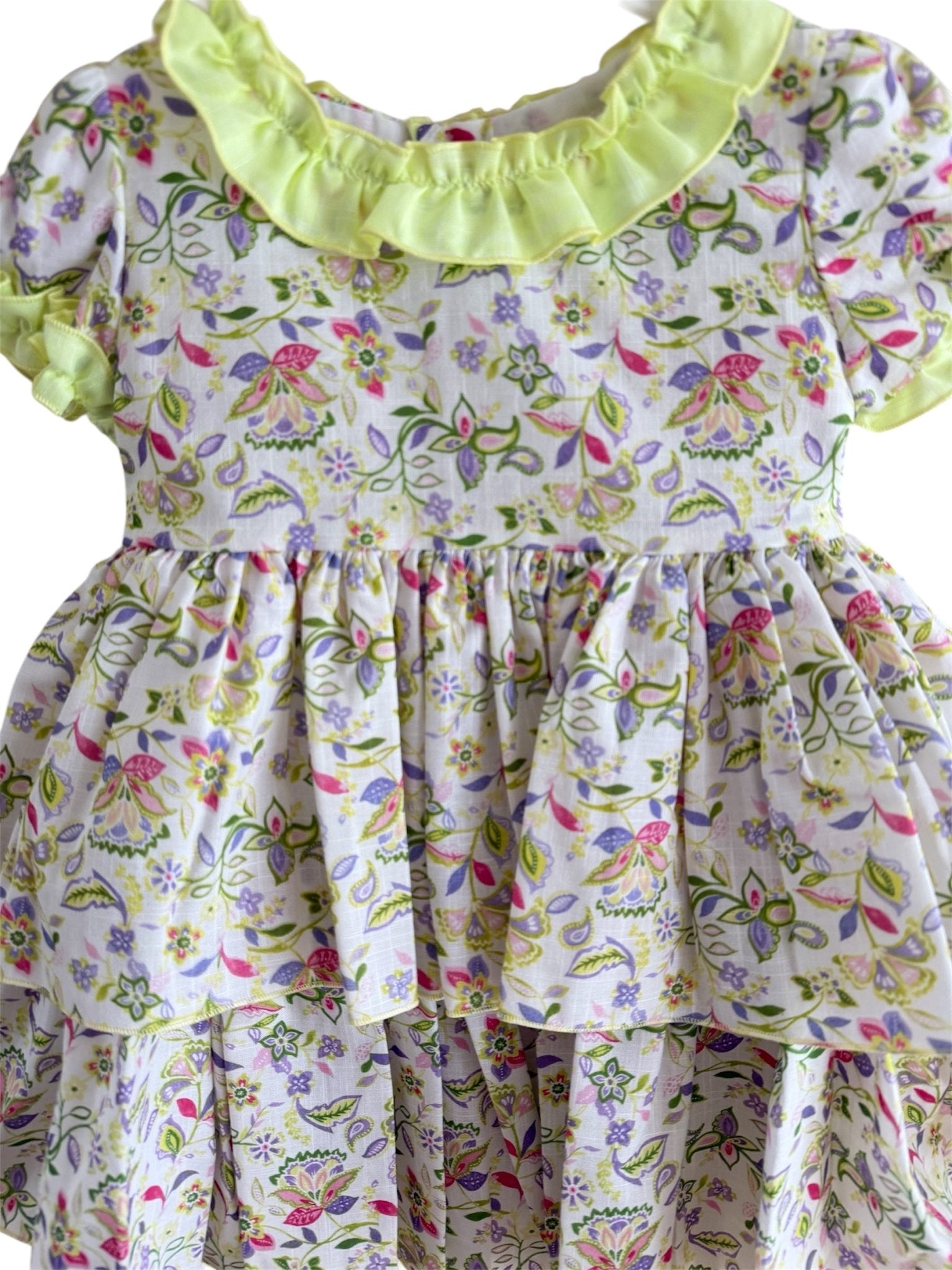 DBB Collection Girls Lime & Multicolour Dress | SS26