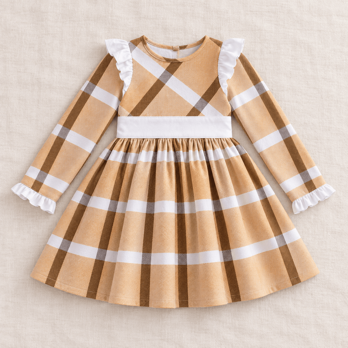 DBB Collection Girls Mustard Check Dress Age 8 | Clearance Sale