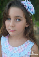 DBB Collection SS24 - Girls Pink & Blue Check Dress & Headpiece - Mariposa Children's Boutique