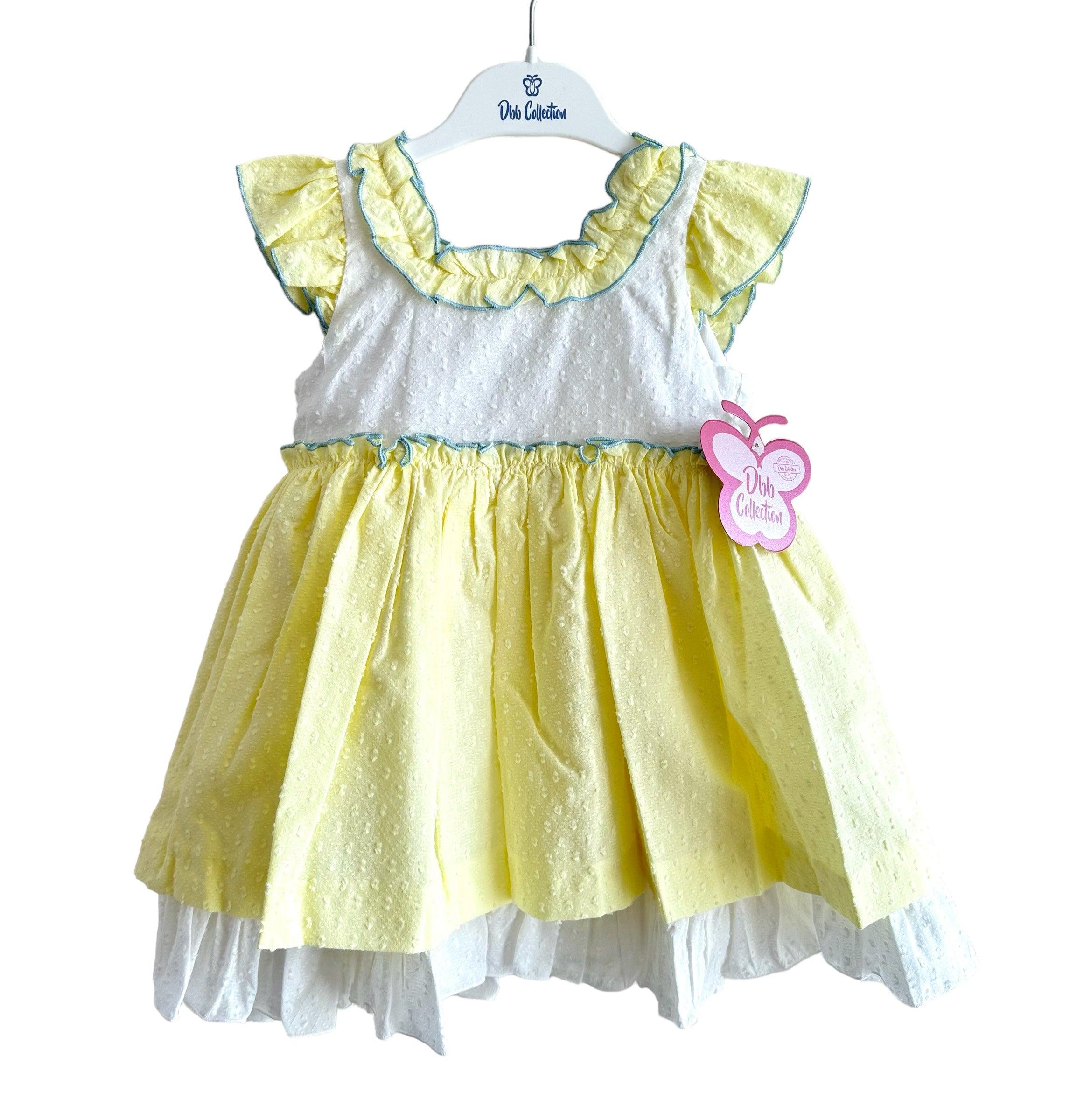 DBB Collection SS24 - Girls Yellow & White Summer Dress - Mariposa Children's Boutique