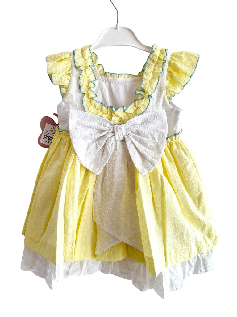 DBB Collection SS24 - Girls Yellow & White Summer Dress - Mariposa Children's Boutique