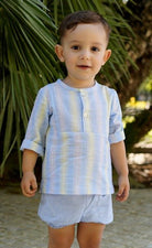 DBB baby boys blue lemon Spanish outfit shirt shorts set SS26