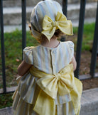 Baby girls lemon Spanish outfit dress bonnet set DBB Collection UK