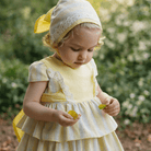 DBB baby girls dress set lemon striped dress with bonnet Spanish wear
