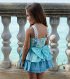 Girls Spanish summer dress blue stripe DBB Collection UK boutique