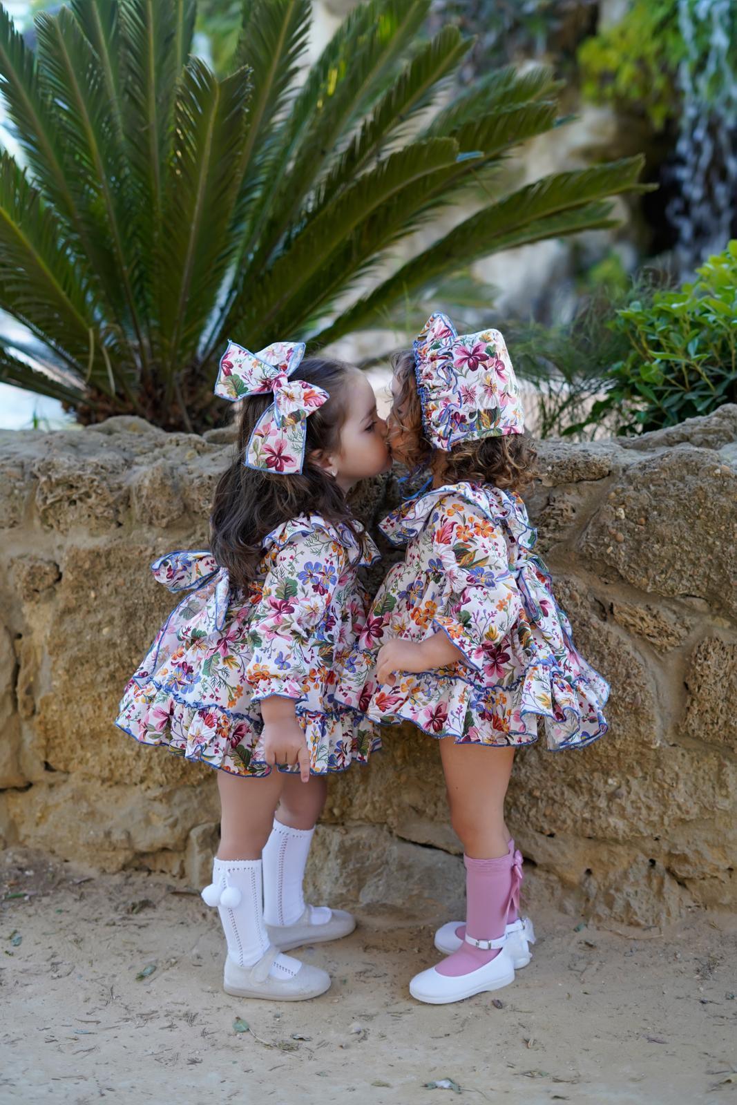 Ela Confeccion AW24 Made-to-Order - Girls Floral Print 3pc Dress - Mariposa Children's Boutique