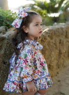 Ela Confeccion AW24 Made-to-Order - Girls Floral Print 3pc Dress - Mariposa Children's Boutique