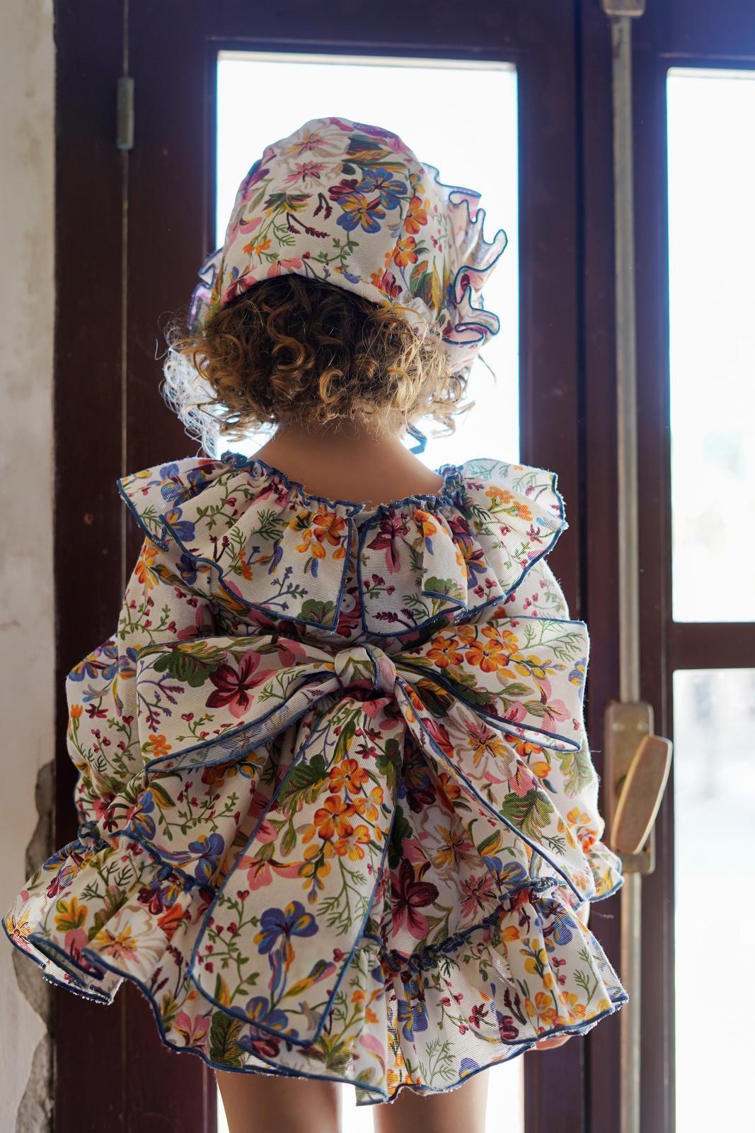 Ela Confeccion AW24 Made-to-Order - Girls Floral Print 3pc Dress - Mariposa Children's Boutique