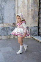 Ela Confeccion AW24 PRE-ORDER - Girls Cream and Pink Dress & Knickers - Mariposa Children's Boutique