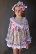 Ela Confeccion AW24 PRE-ORDER - Girls Floral Print Dress - Mariposa Children's Boutique