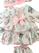 Ela Confeccion Baby Girl's Rabbit Dress Set with knickers and bonnet.  made in Spain.