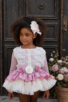 Ela Confeccion Girls Pink & Cream Lace Dress Set | AW26 PRE-ORDER