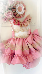 Ela Confeccion SS26 PRE - ORDER - Girls Cream, Dusky Pink & Gold Dress