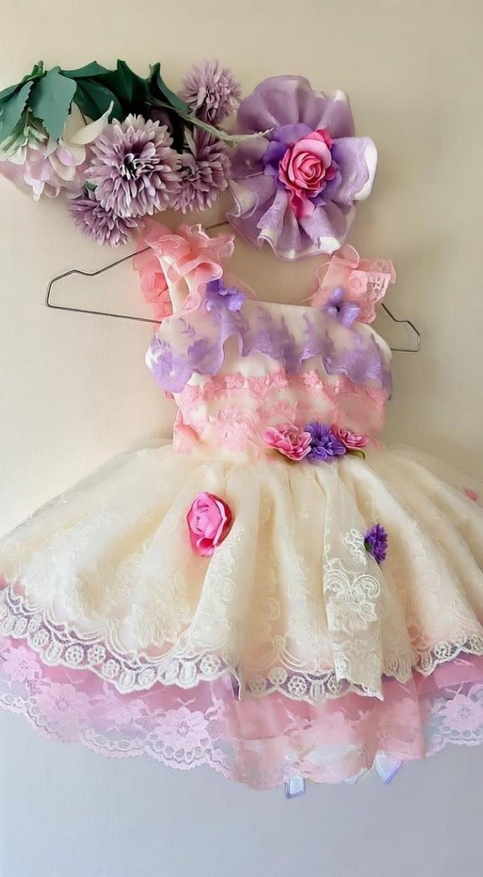 Ela Confeccion SS26 PRE - ORDER - Girls Cream, Pink & Lilac Tulle Dress