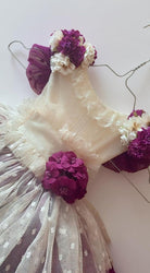 Ela Confeccion SS26 PRE - ORDER - Girls Cream & Plum Tulle Dress