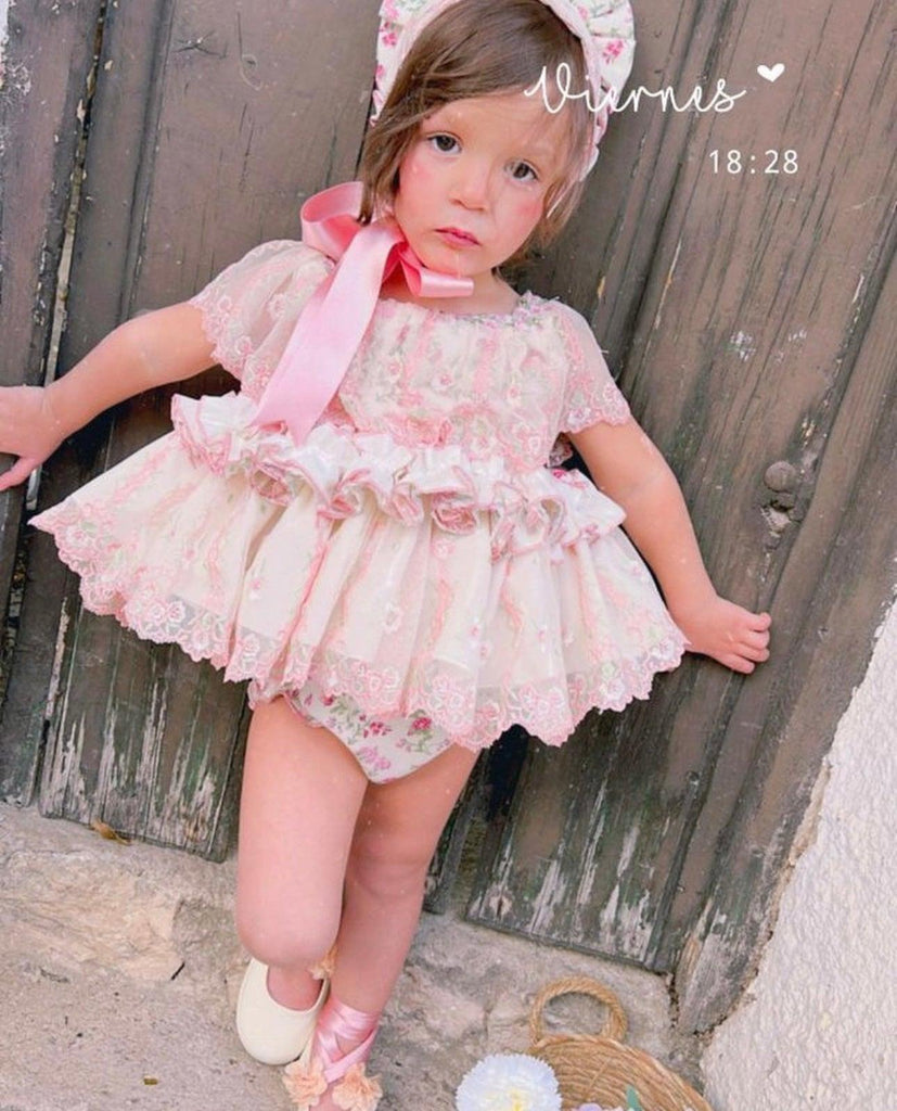 Ela SS24 PRE-ORDER - Girls Chloe Collection Headpiece / Bonnet - Mariposa Children's Boutique