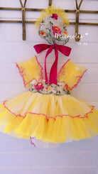 Ela SS24 PRE-ORDER - Girls Yellow & Pink Dress & Knickers - Mariposa Children's Boutique