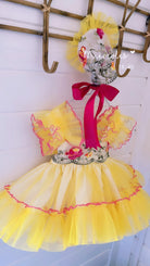 Ela SS24 PRE-ORDER - Girls Yellow & Pink Dress & Knickers - Mariposa Children's Boutique