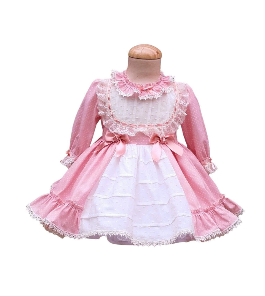 Exclusive Handmade to Order Anastasia Pink & Cream Puffball Dress - Mariposa Children's Boutique