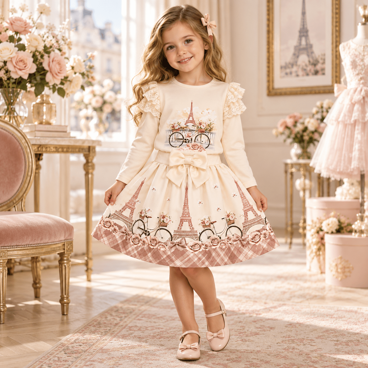 Giorgio Bambini Girls Beige Paris Skirt Set | AW26