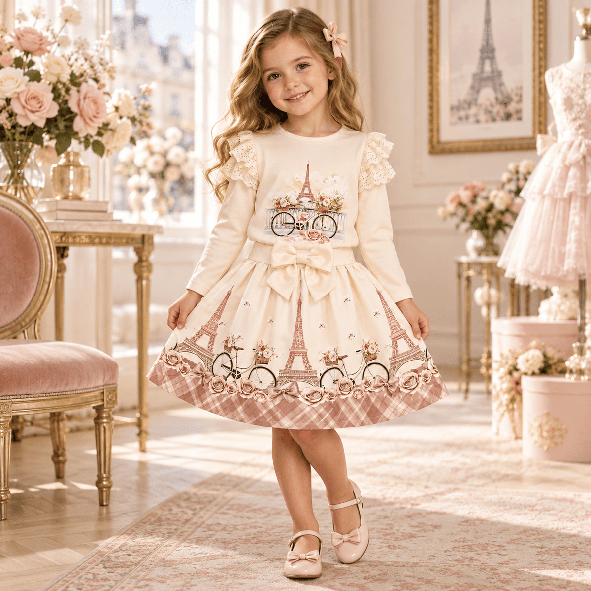 Giorgio Bambini Girls Beige Paris Skirt Set | AW26