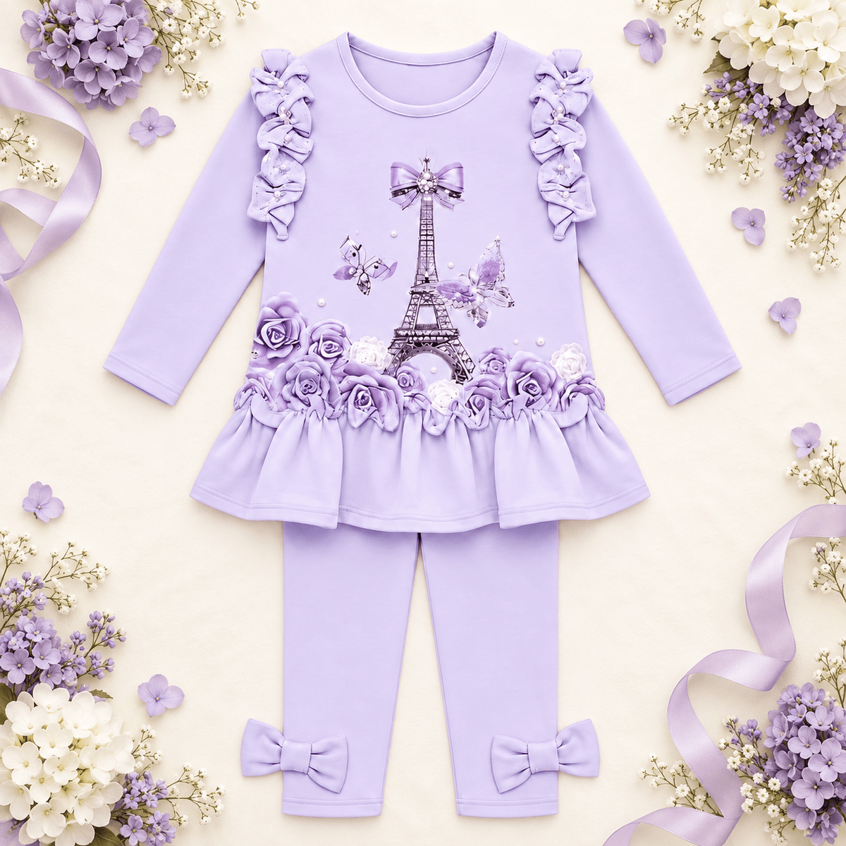 Giorgio Bambini Girls Lilac Paris Leggings Set | AW26
