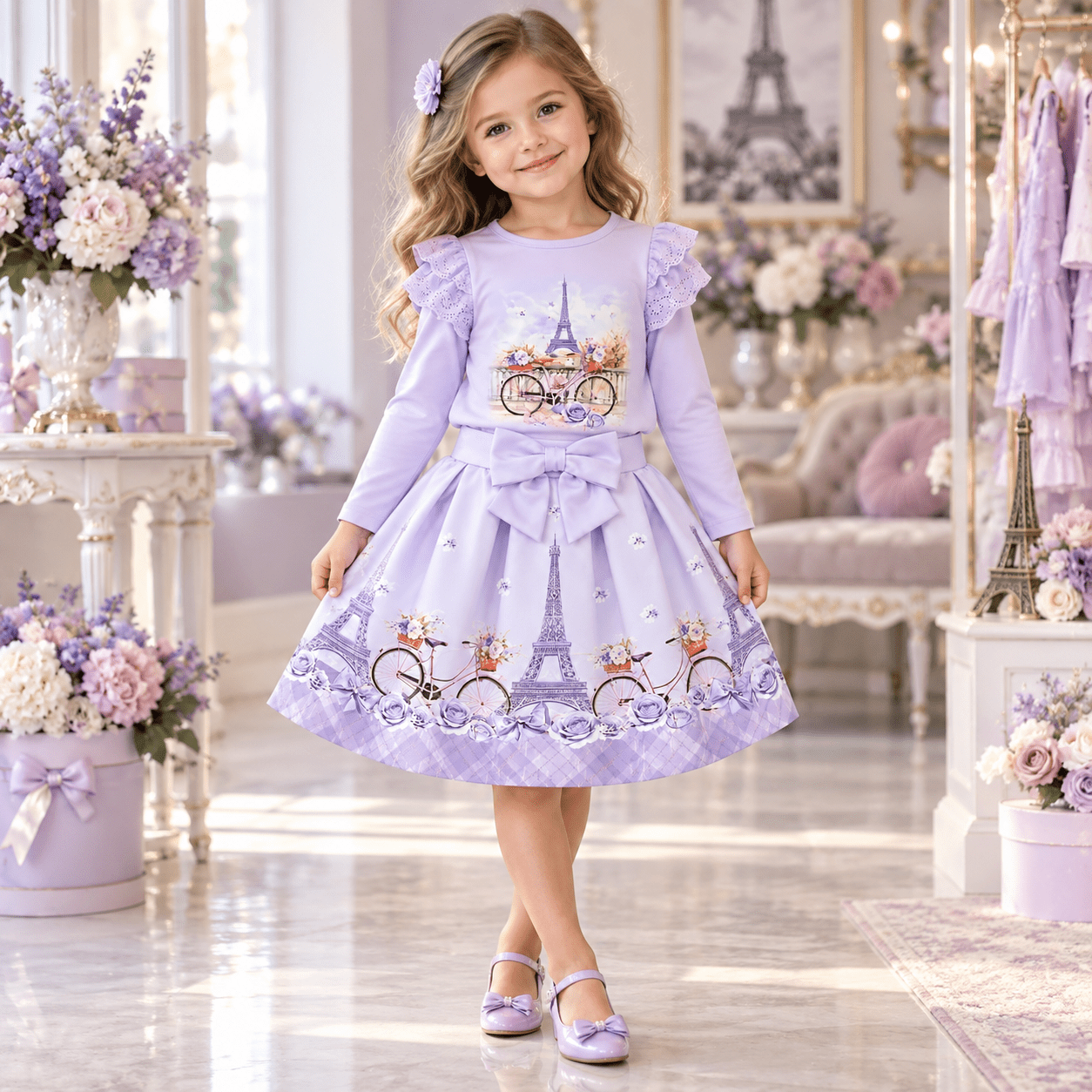 Giorgio Bambini Girls Lilac Paris Skirt Set | AW26