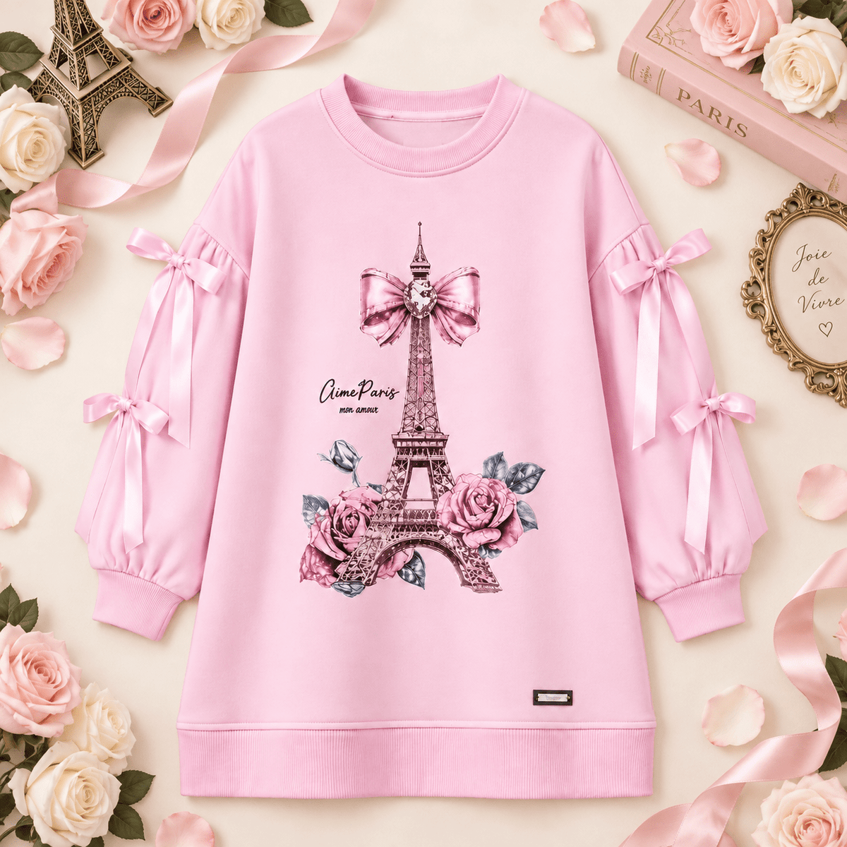 Giorgio Bambini Girls Pink Paris Bow Dress | AW26