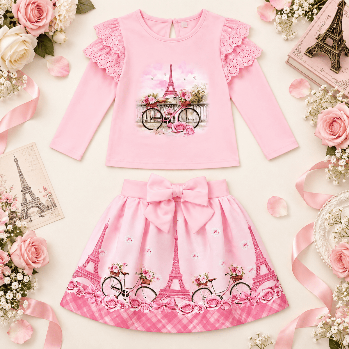 Giorgio Bambini Girls Pink Paris Skirt Set | AW26