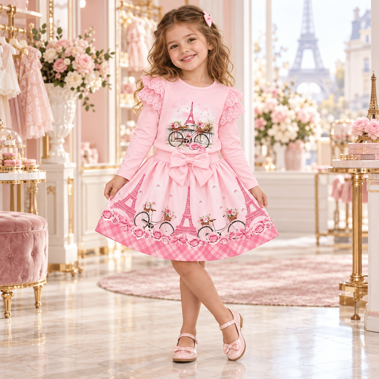 Giorgio Bambini Girls Pink Paris Skirt Set | AW26