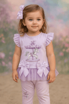 Giorgio Bambini SS26 - Girls Carousel Lilac Leggings & Top Set