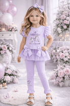 Giorgio Bambini SS26 - Girls Carousel Lilac Leggings & Top Set