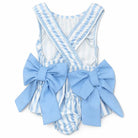 Girls Blue Stripe Bow Swimsuit 2–12 Years