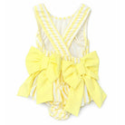 Girls lemon print swimsuit with frill trim and bow detail ages 2 to 12