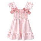 Girls Pink Stripe Smocked Dress 4–14 Years