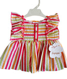 La Peppa SS24 - Baby Girls Candy Stripe Dress with Matching Knickers - Mariposa Children's Boutique