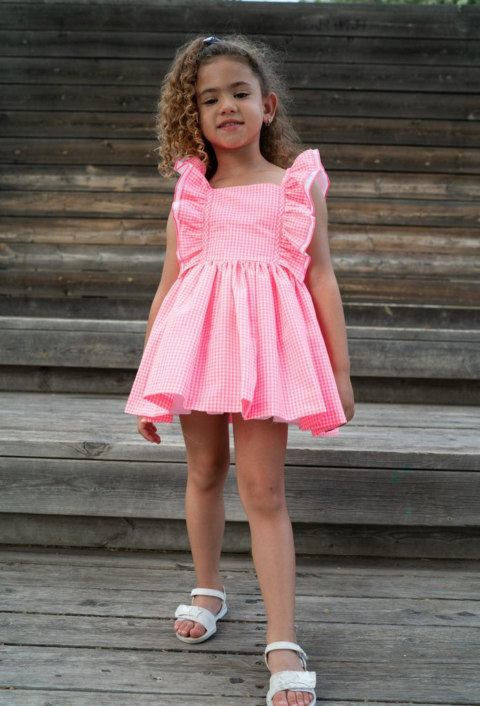 La Peppa SS24 - Girls Neon Summer Dress - Mariposa Children's Boutique