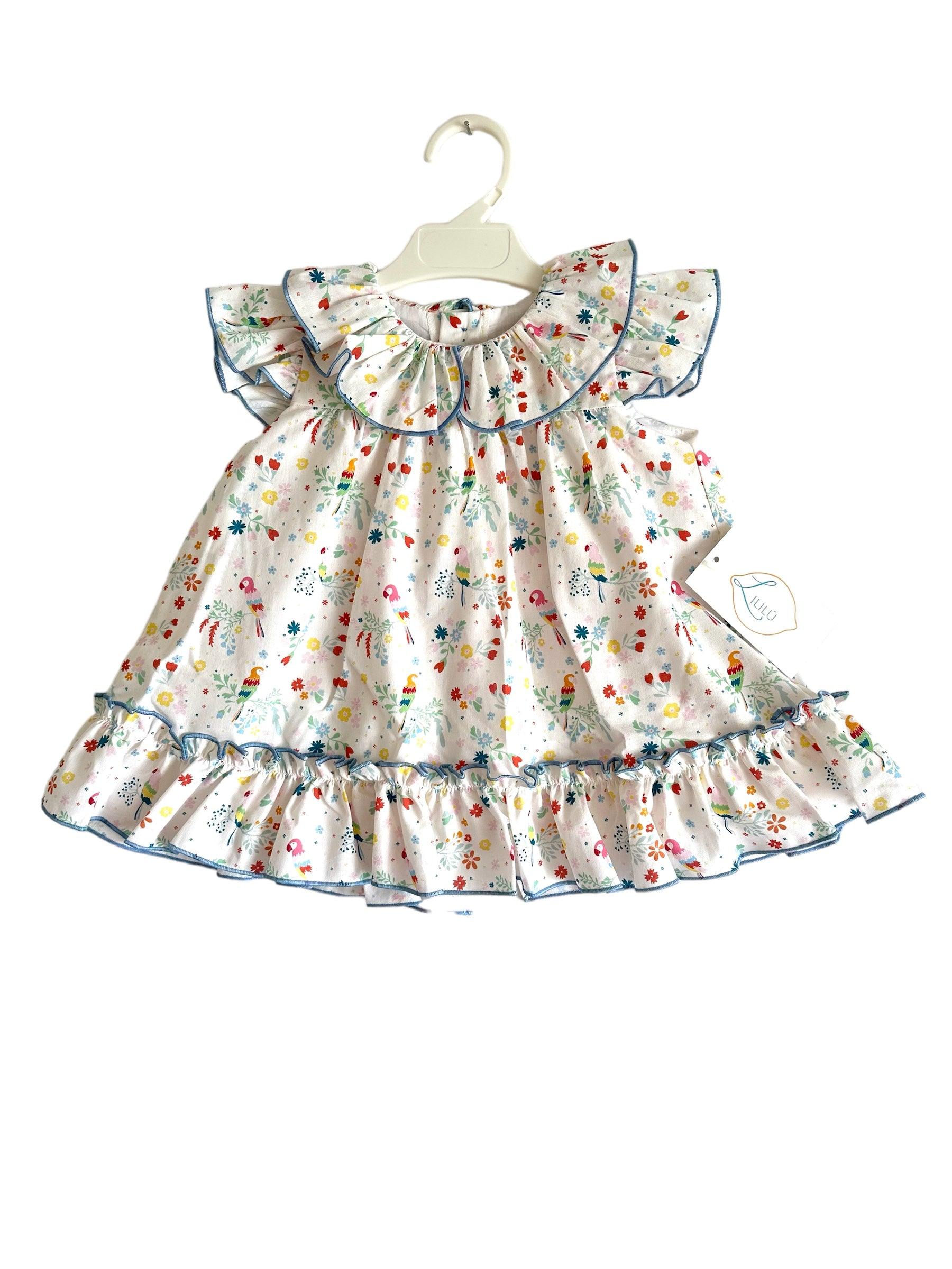 Lililu by El Copo SS24 - Baby Girls Multi Colour Summer Dress with Knickers - Mariposa Children's Boutique