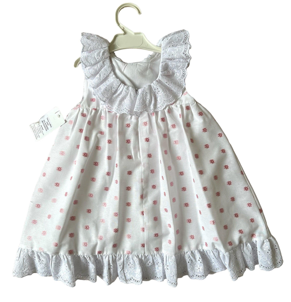 Lor Miral SS24 - Girls White & Pink Summer Dress - Mariposa Children's Boutique
